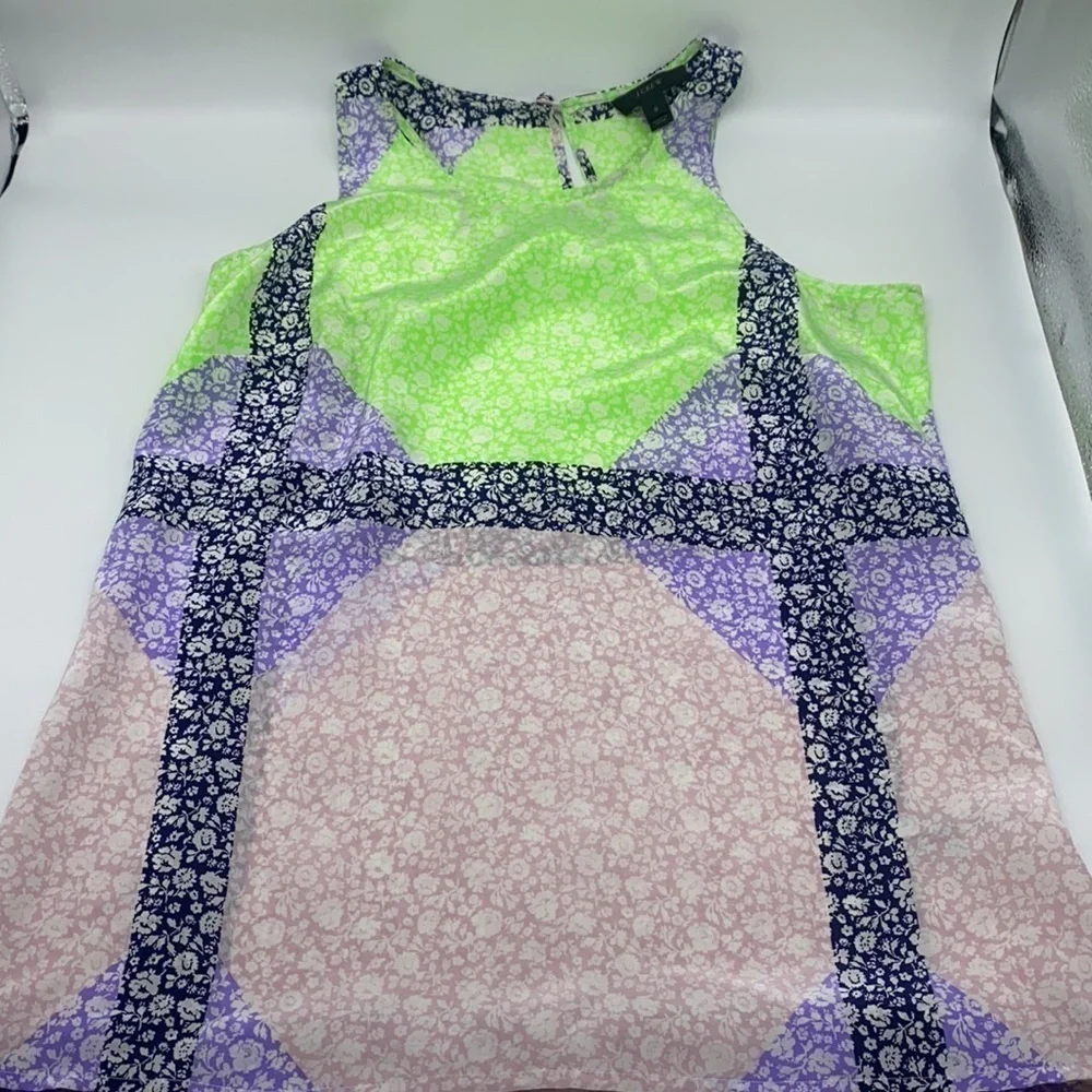 J Crew - Vintage Multi Color Floral Silk Tank Size 0